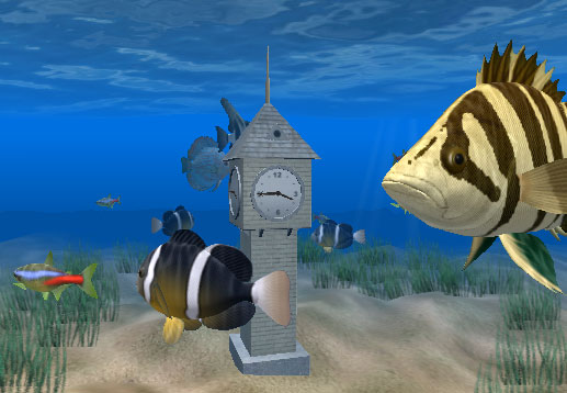 Aquarium Clock 3D Screensaver screen shot